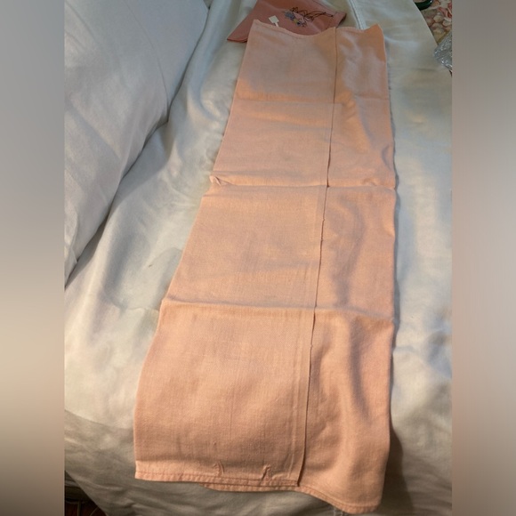 Hand Embroidered Hand-towel. Pretty pink w black embroidery. 20x27” NWOT - Picture 3 of 6